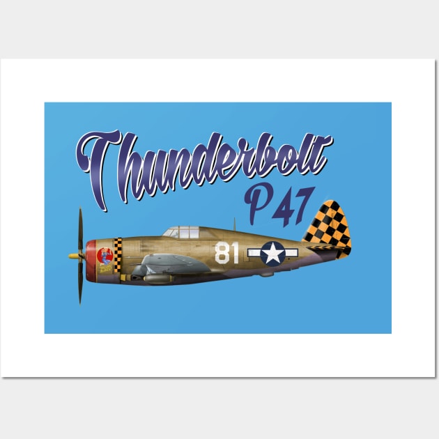 Thunderbolt P-47 Fighter Wall Art by Spyinthesky